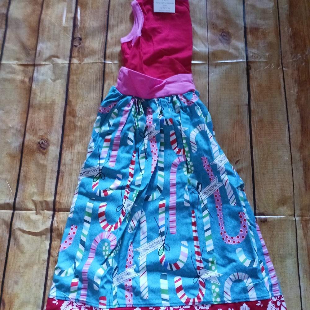 Colorful Candy Cane Kids Dress